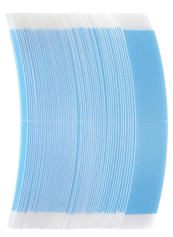 Larrel 60 Pcs Wig Tape, Double Sided Self-Adhesive Toupee Tape Strong Hold Hair Extension Tapes Wig Accessories Tapes Replacement for Women Men Wigs Lace Hairpieces (Blue) - Image 1
